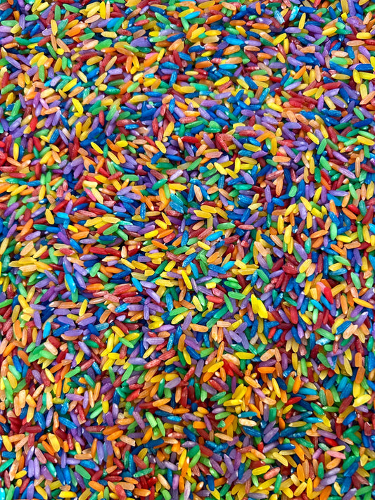 Rainbow Rice Sensory Bin Filler Mix | Colorful Dyed Rice for Montessori | Open-Ended Play β Bright Tuff Tray Filler | Calm Sensory Activity