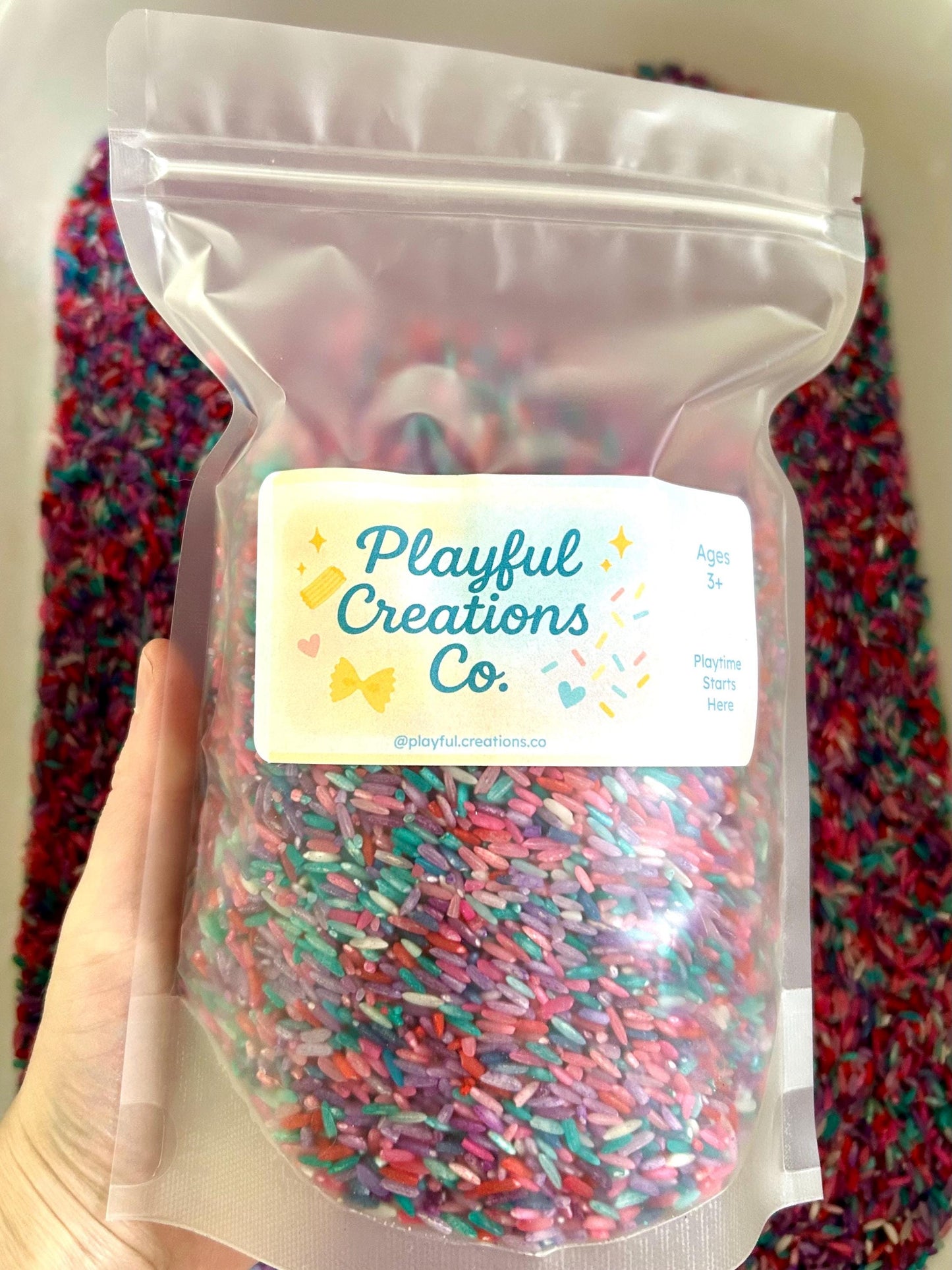 Unicorn Sensory Rice Mix β Pink, Purple and Blue Colorful Rice Sensory Bins | Magical Play Filler for Kids | Montessori | Preschool Activity