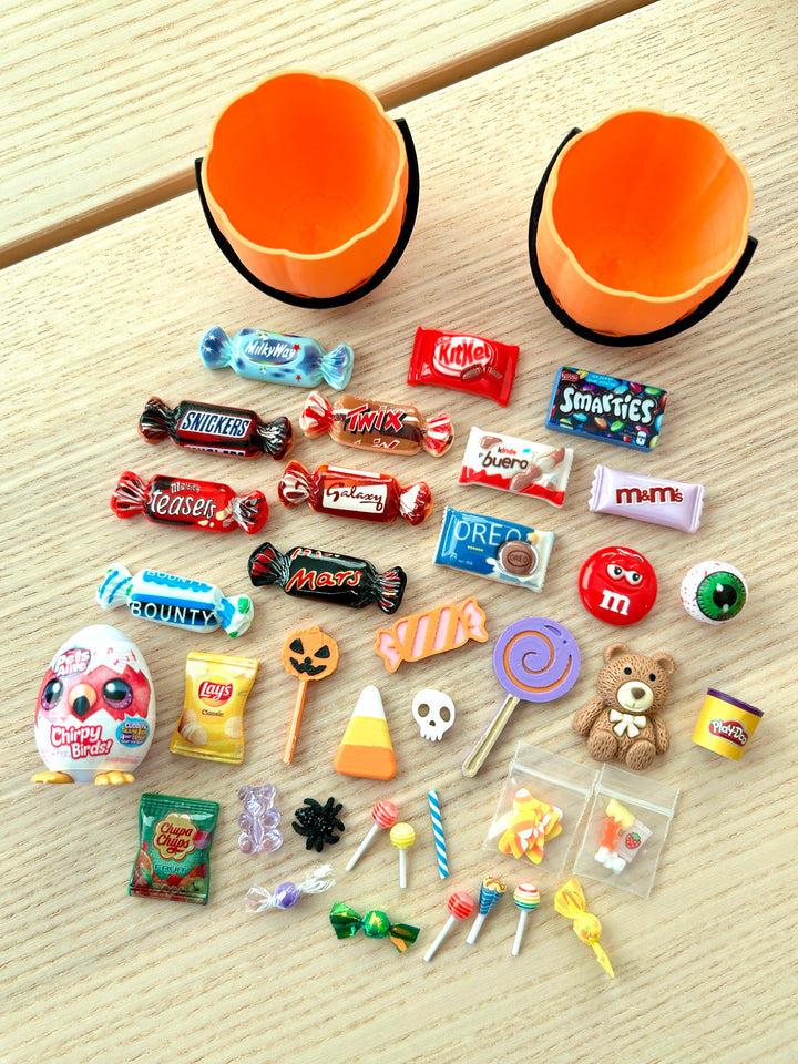 Mini Pumpkin Boo Basket | Miniature Halloween Candy Set