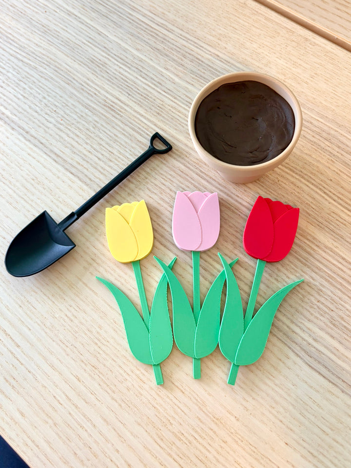 Flower Garden Planting Set | 2.5” Flowers | Sensory Dirt