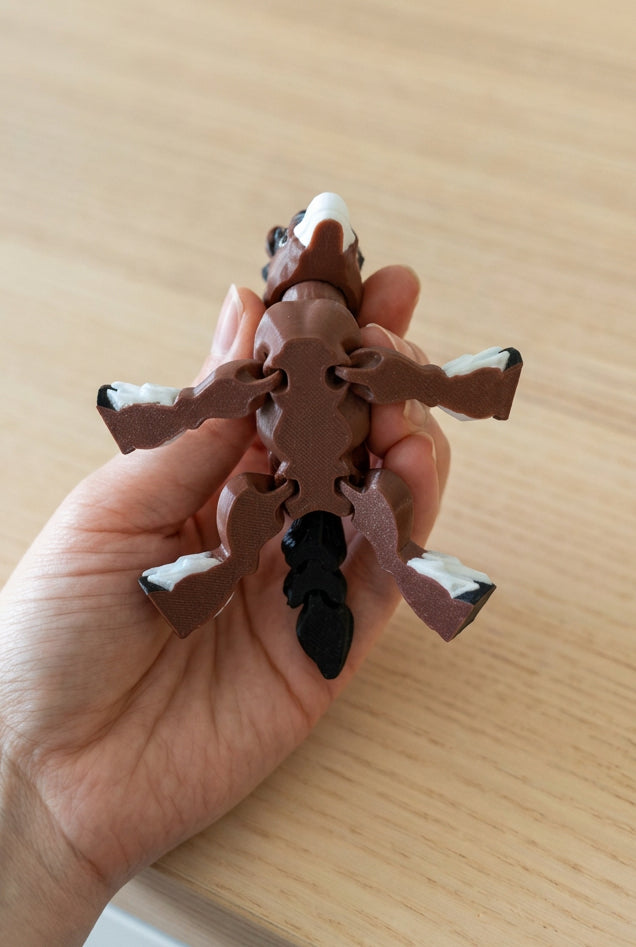 3D Printed Articulated Brown Horse
