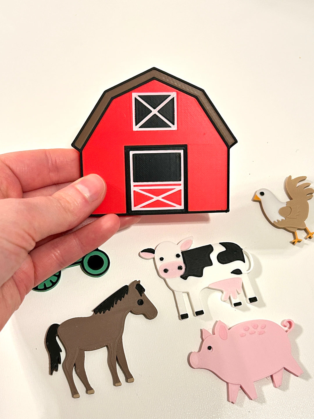 Farm &amp; Fall Fair Loose Parts Set | 3D Printed Farm Animals, Tractor &amp; Barn