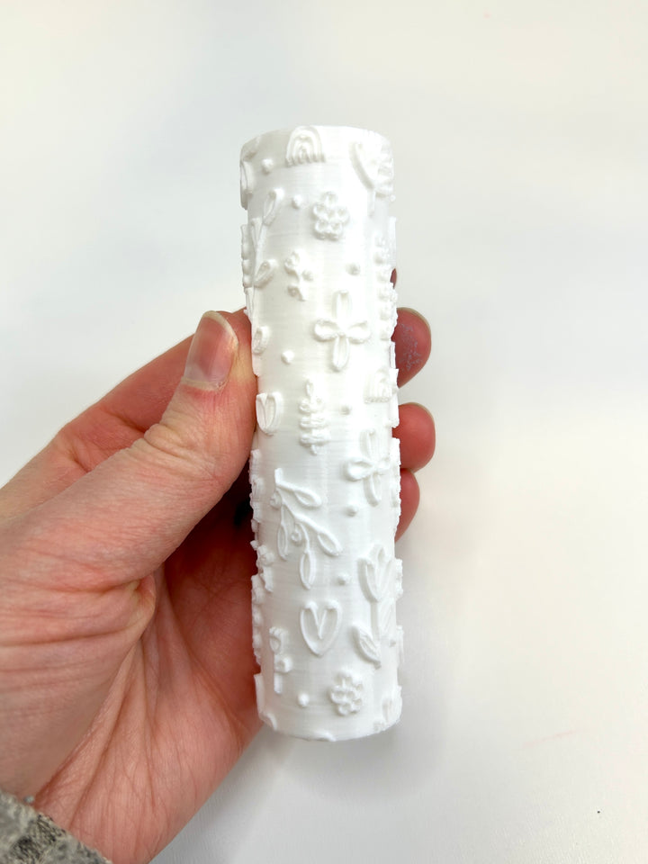 Wildflowers | 3D Printed Floral Texture Roller | Playdough Tool | Eco-Friendly PLA
