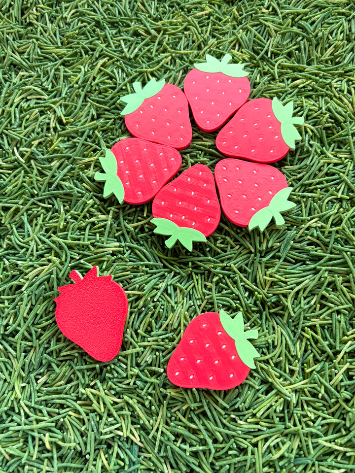 3D Printed Strawberry Loose Parts (flat)