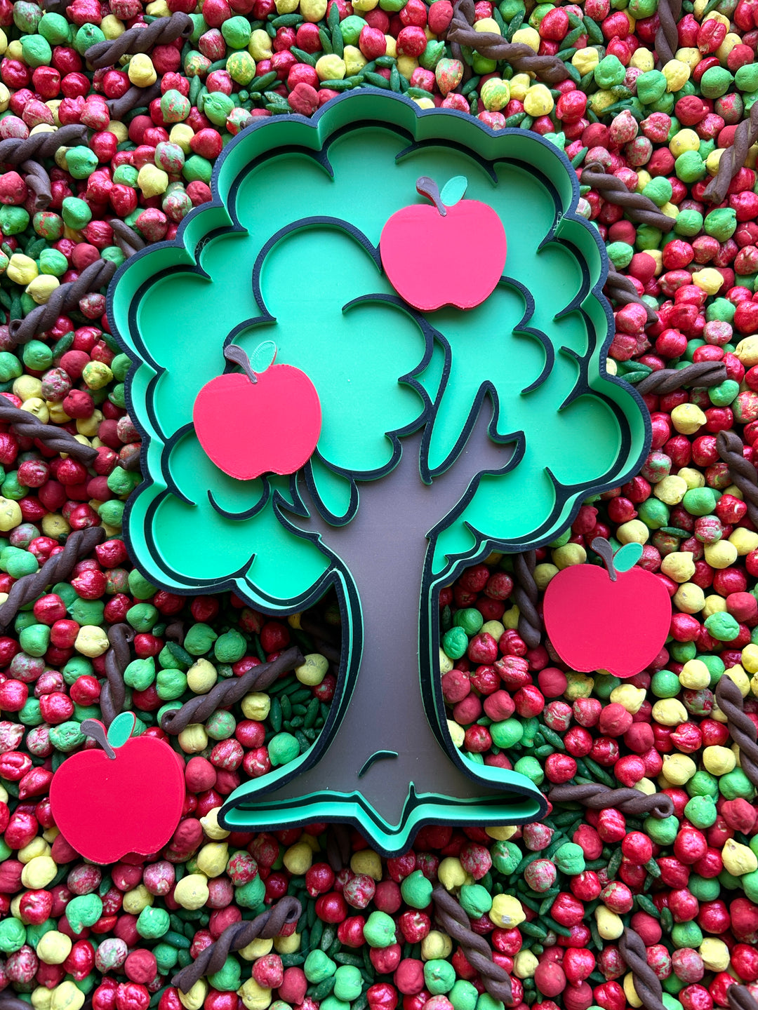3D Printed Apple Loose Parts (flat)