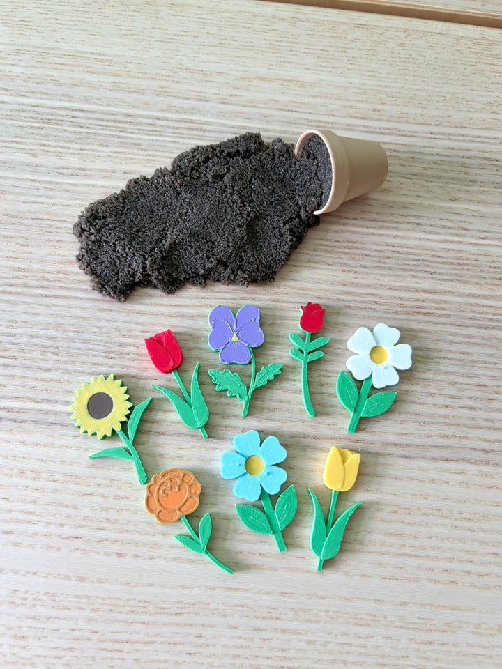 Miniature Gardening Set | Small World Play | Garden Sensory Bin | Playdough or Kinetic Sand ‘Dirt’