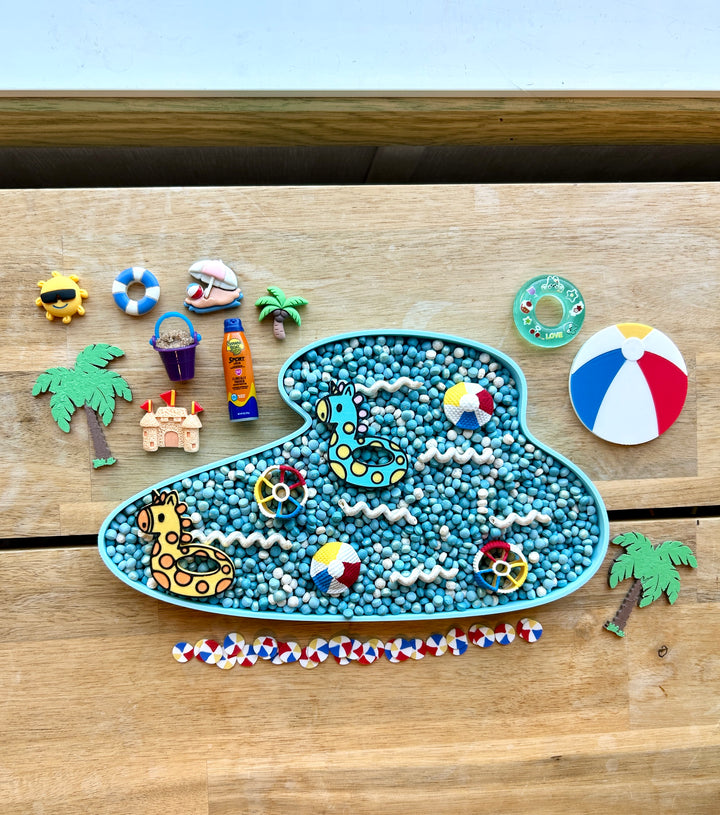 Pool Party Sensory Play Set | Summer Sensory Play | Handpainted Pasta