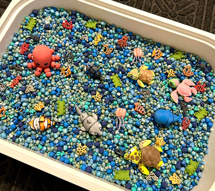 Under The Sea Sensory Filler Mix | Ocean Sensory Bin | Handpainted Pasta | Octopus, Whale, Shark, Fish, Seahorse, Starfish, Dolphin, Jellyfish