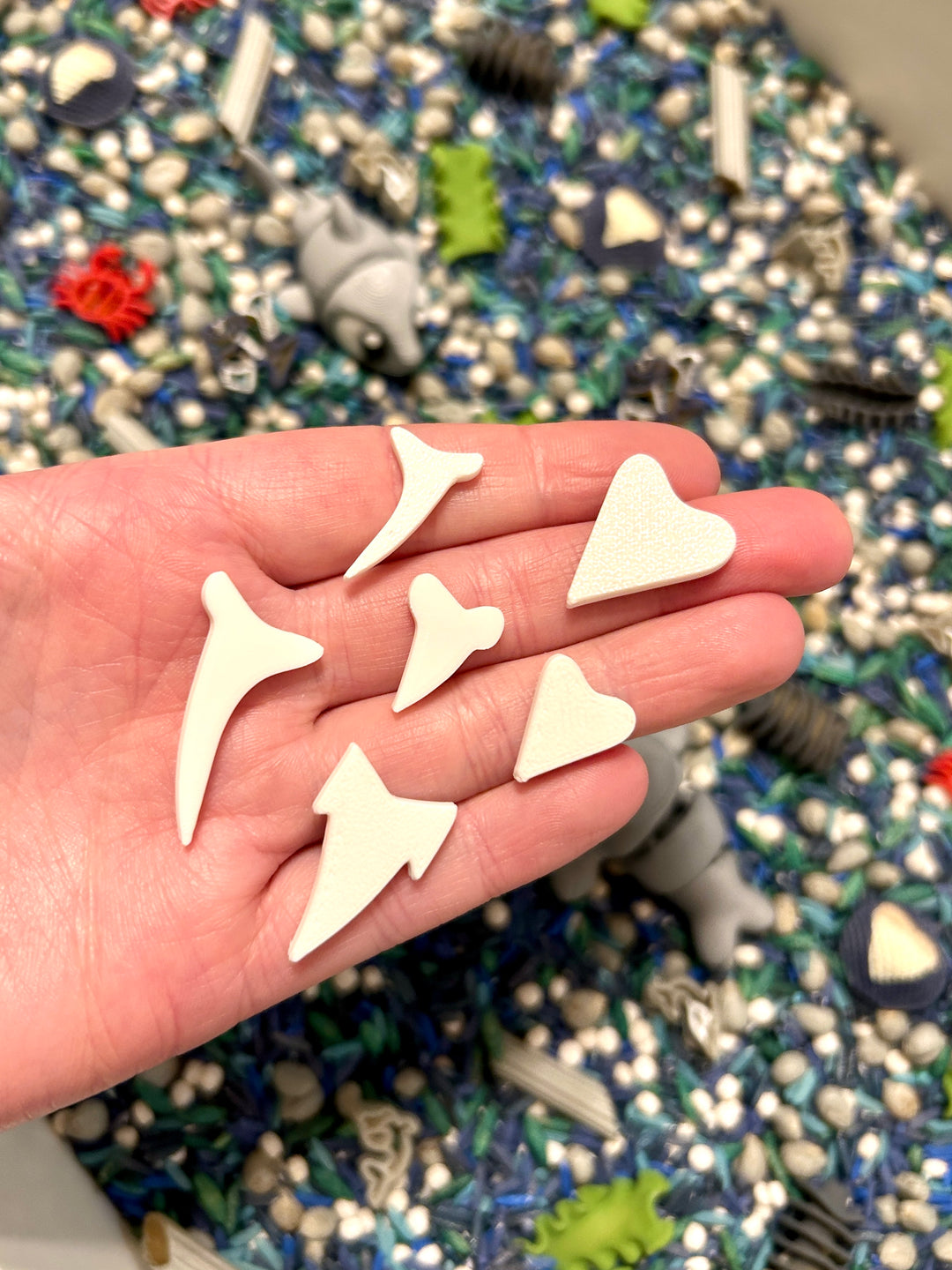 Into the Deep: Shark Sensory Filler Mix | Ocean Sensory Bin | Handpainted Pasta