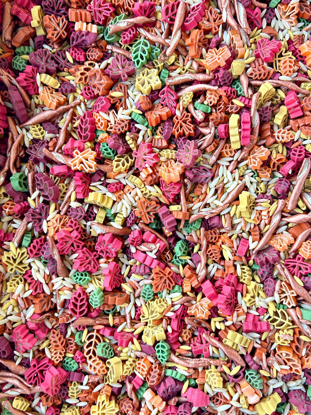 Rustic Autumn Glow Sensory Filler | Fall Sensory Bin | Handpainted Leaf Pasta