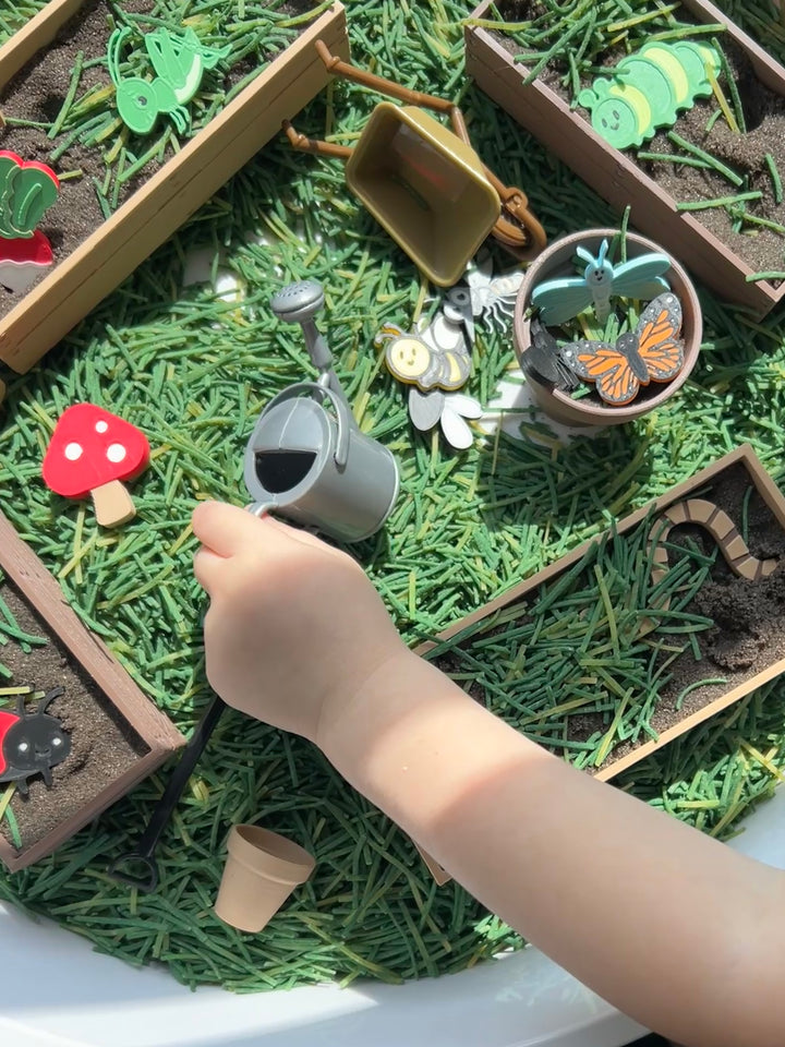 Miniature Gardening Set | Small World Play | Garden Sensory Bin | Playdough or Kinetic Sand ‘Dirt’