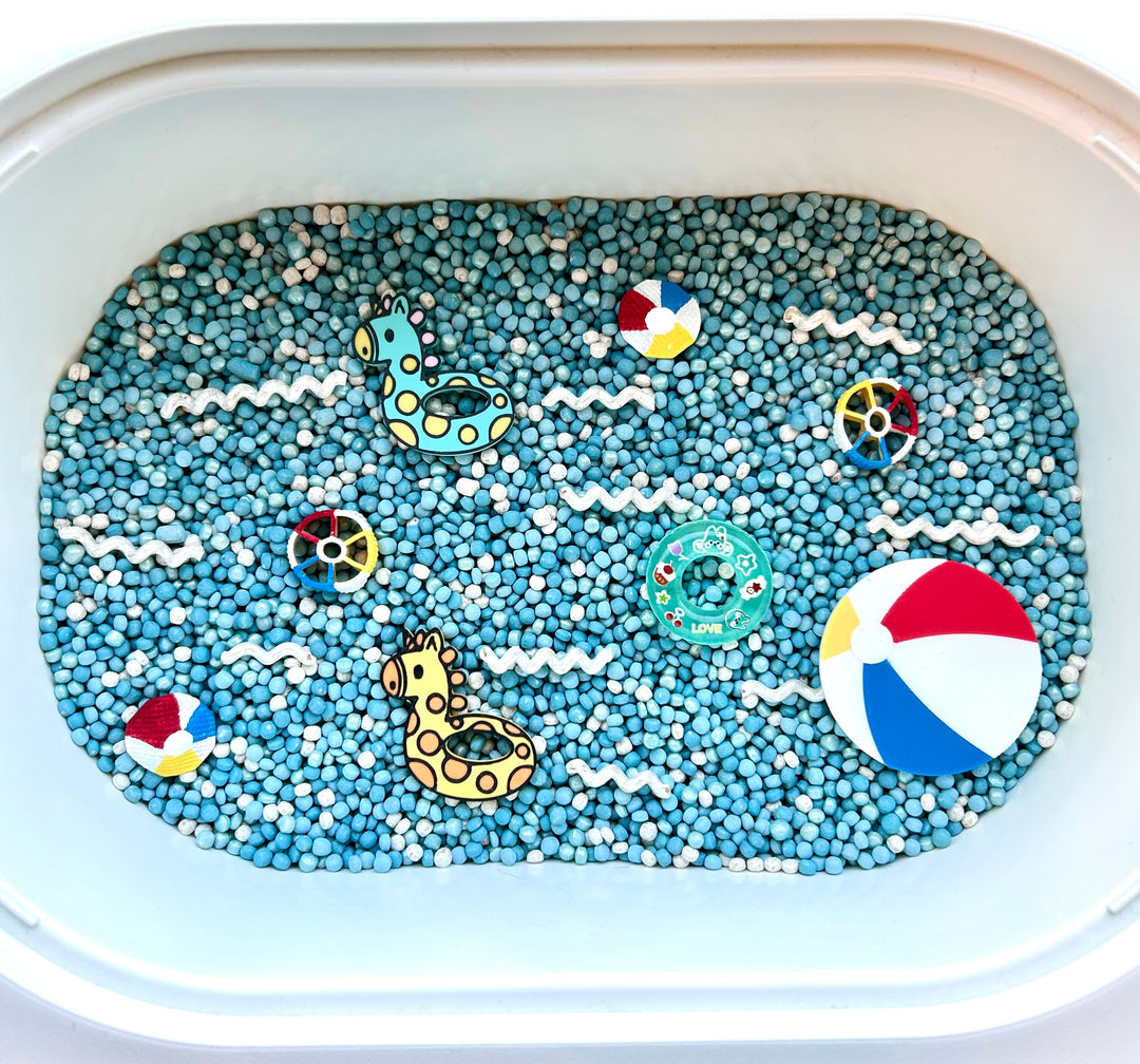 Pool Party Sensory Play Set | Summer Sensory Play | Handpainted Pasta