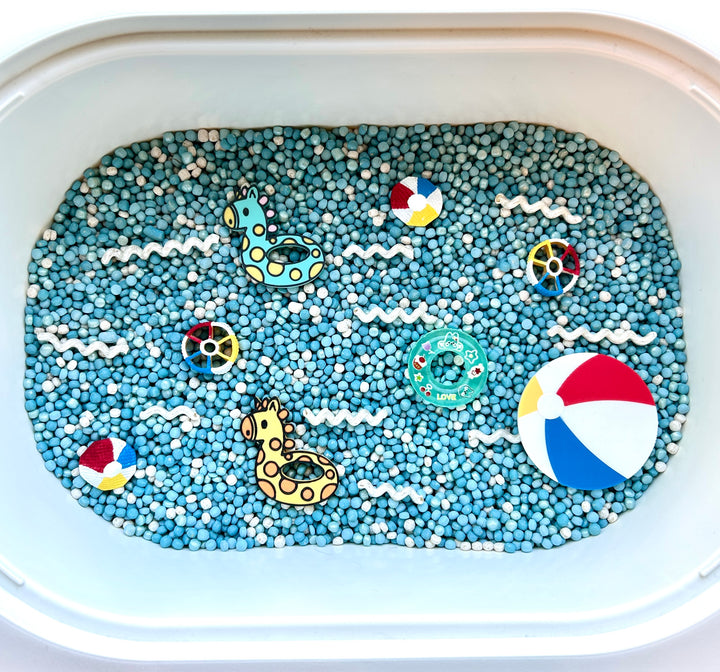 Pool Party Sensory Play Set | Summer Sensory Play | Handpainted Pasta
