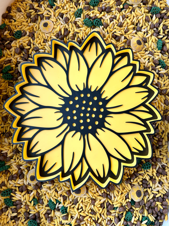 Sunflower Sensory Tray | Fall Sensory Bin | 3D Printed Trinket Tray