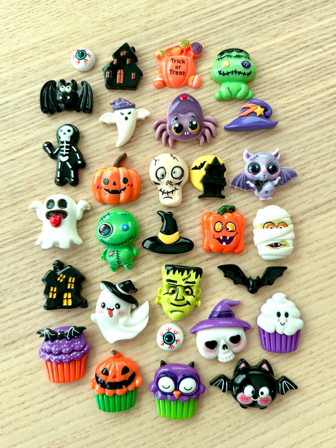 Lot of Halloween Charms | Fall-Themed Resin Set of 30+ Loose Parts