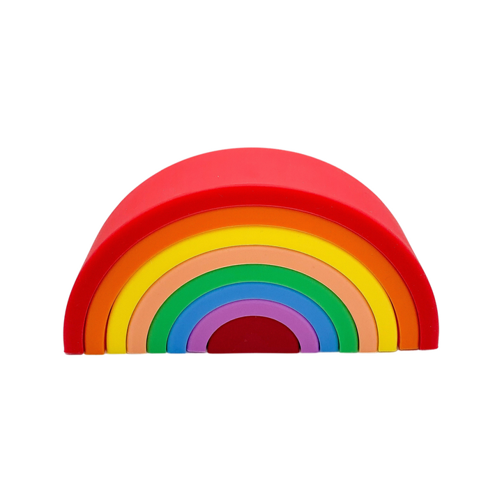 Montessori Silicone Stacking Rainbows | Baby Sensory & Bath Toy | BPA-Free Silicone