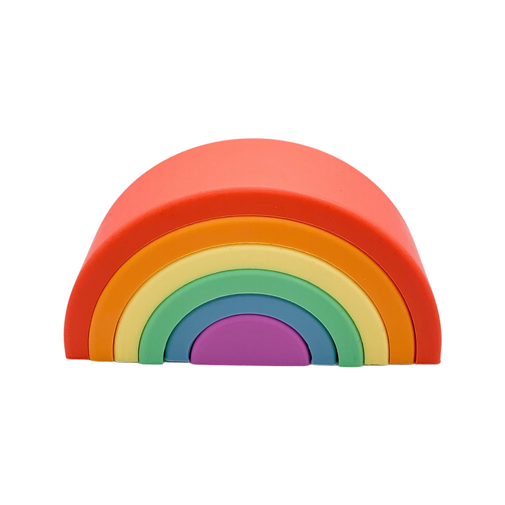 Montessori Silicone Stacking Rainbows | Baby Sensory & Bath Toy | BPA-Free Silicone