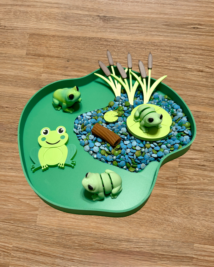 Pond Life &amp; Water Trays | Frog Sensory Bin | 3D Printed Trinket Tray
