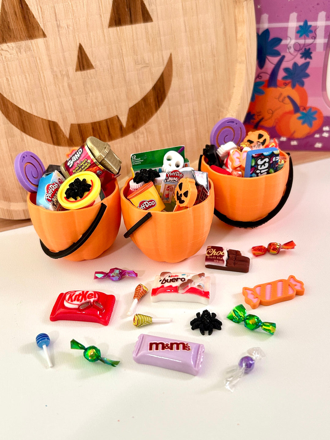 Mini Pumpkin Boo Basket | Miniature Halloween Candy Set