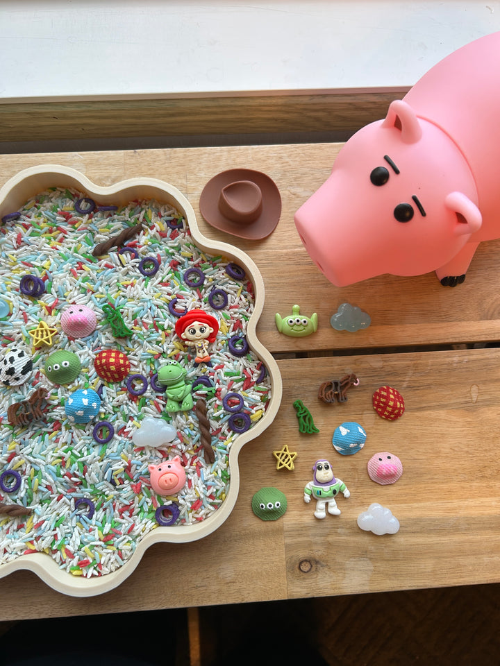 Cowboys &amp; Cosmos Sensory Filler Mix | Movie-Inspired Sensory Play | Handpainted Pasta