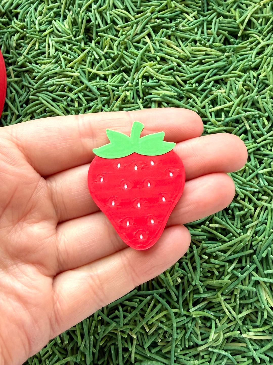 3D Printed Strawberry Loose Parts (flat)