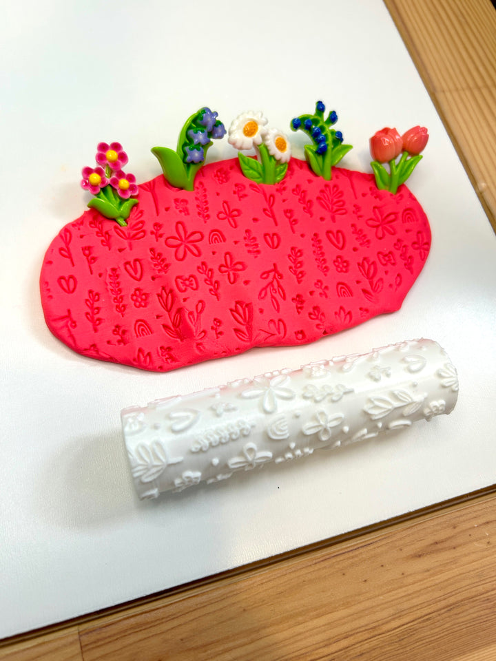 Wildflowers | 3D Printed Floral Texture Roller | Playdough Tool | Eco-Friendly PLA