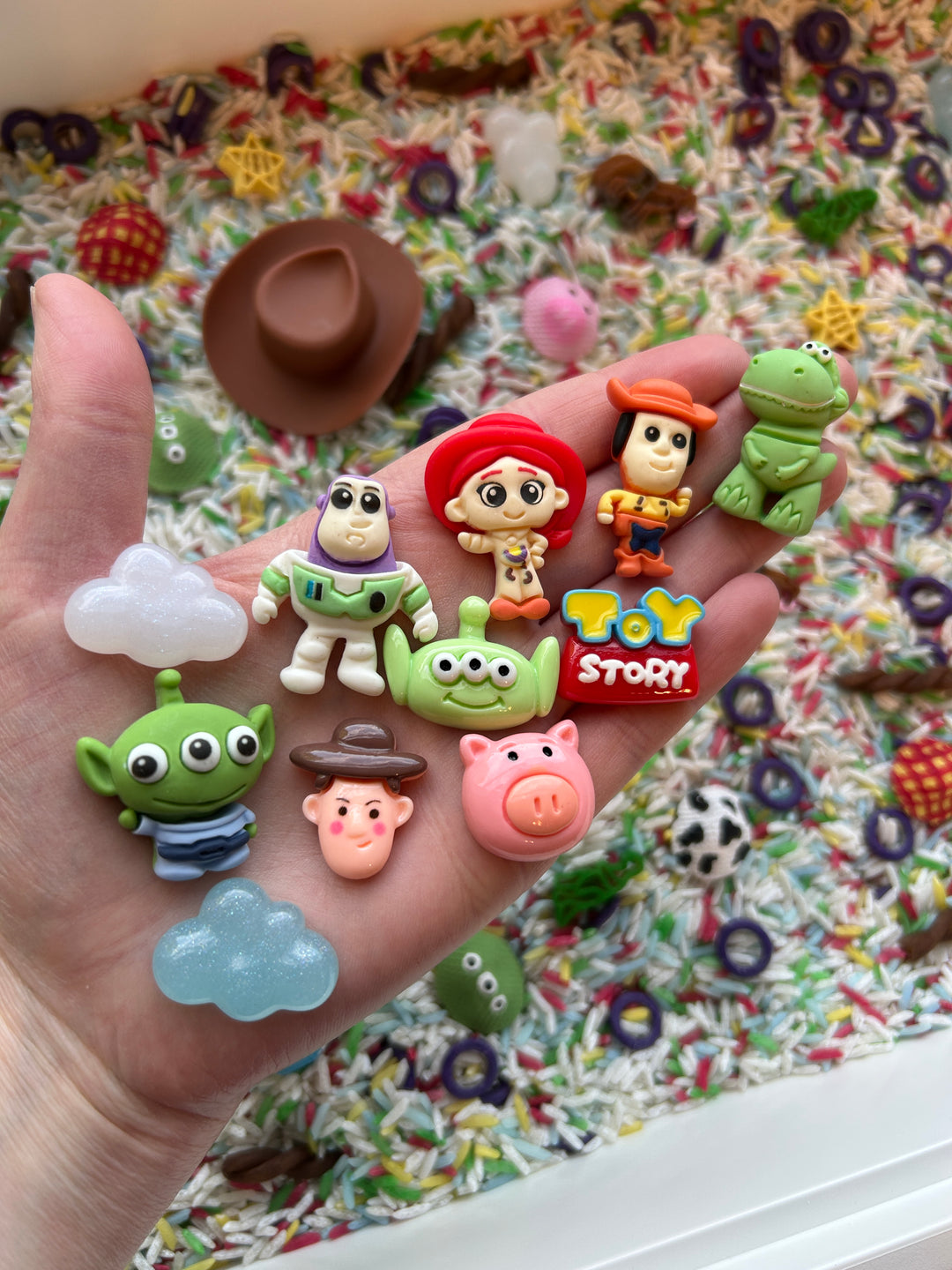 Cowboys &amp; Cosmos Sensory Filler Mix | Movie-Inspired Sensory Play | Handpainted Pasta