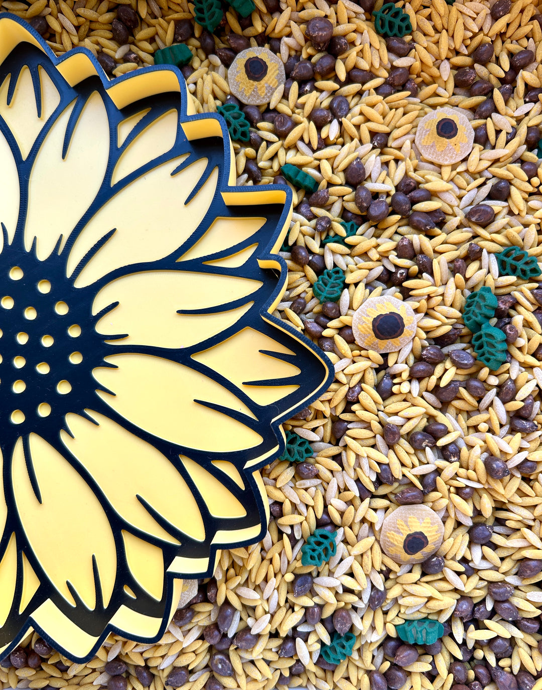 Sunflower Sensory Tray | Fall Sensory Bin | 3D Printed Trinket Tray