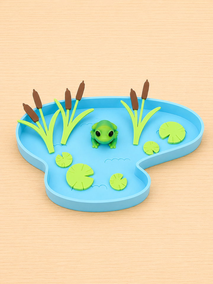 Frog Life Loose Parts | Pond Sensory Play | 3D Printed Flat Fillers | Eco-Friendly PLA