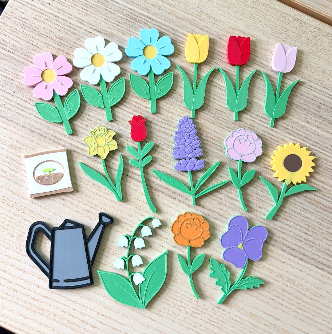 Flower Garden Planting Set | 2.5” Flowers | Sensory Dirt