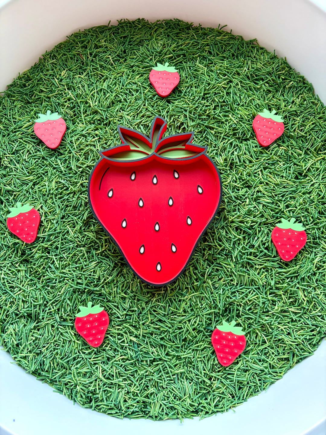 3D Printed Strawberry Loose Parts (flat)