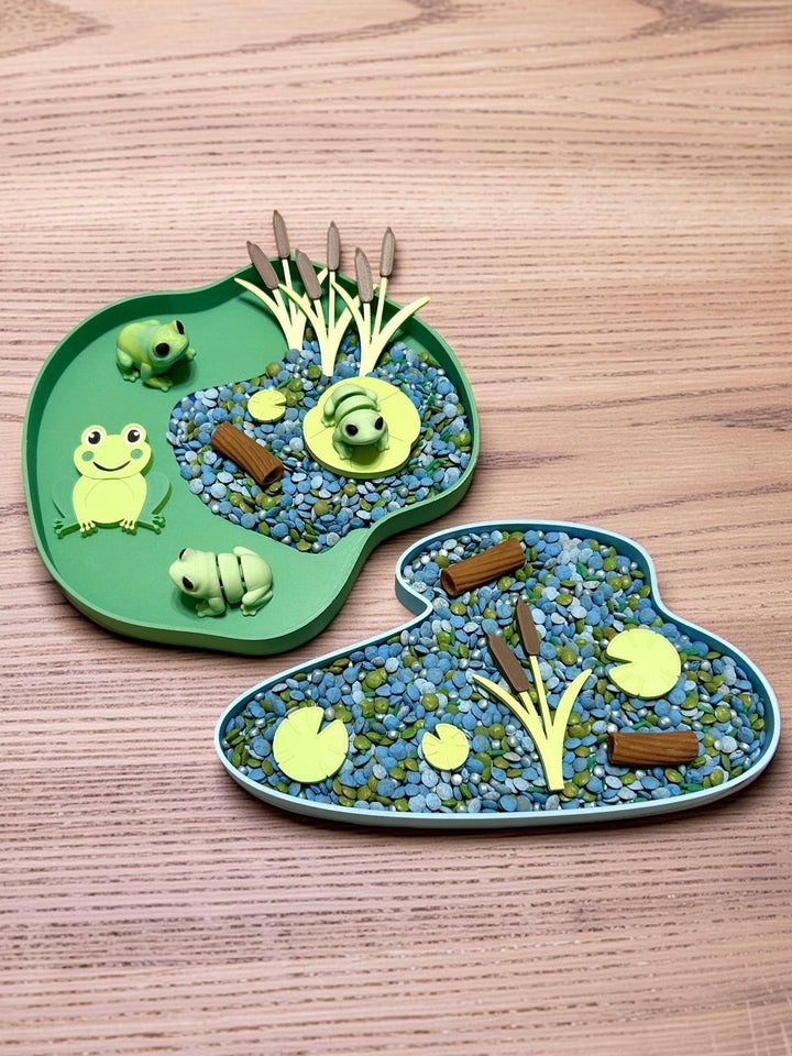 Pond Life &amp; Water Trays | Frog Sensory Bin | 3D Printed Trinket Tray