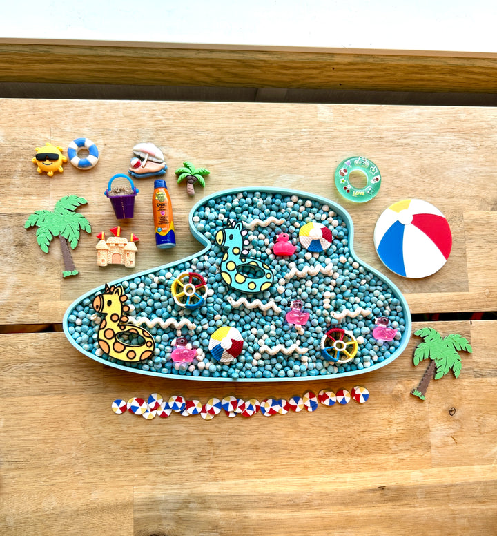 Pool Party Sensory Play Set | Summer Sensory Play | Handpainted Pasta