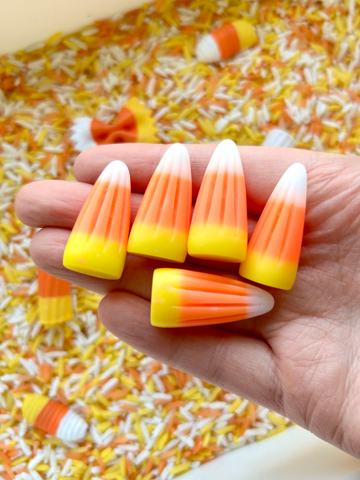 Candy Corn Craze Sensory Filler | Halloween Sensory Rice Mix with Handpainted Pasta