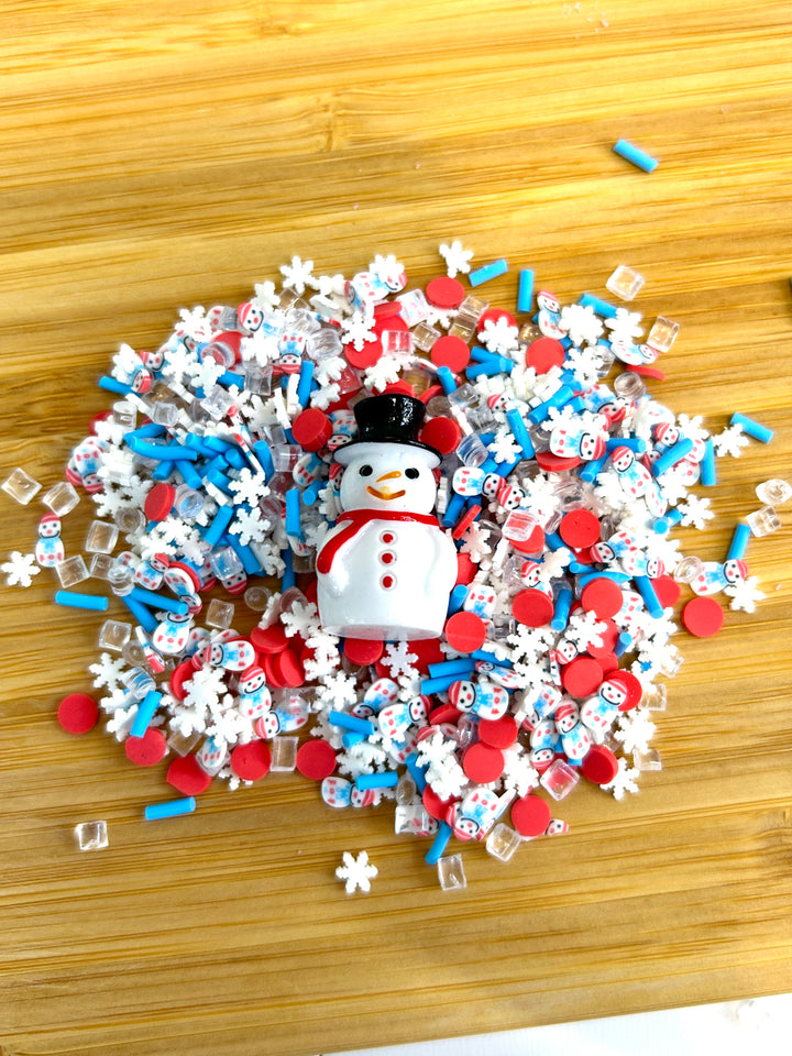 Winter Sprinkles with Snowflakes &amp; Snowmen | Polymer Clay Slices (10g)