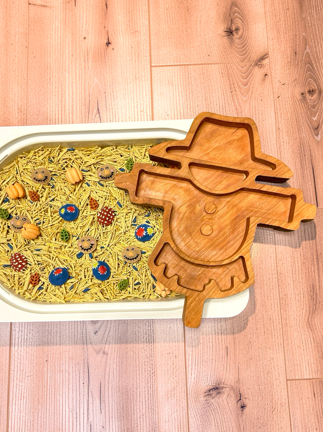 Scarecrow’s Harvest Sensory Filler | Fall Sensory Bin Mix | Handpainted Pasta