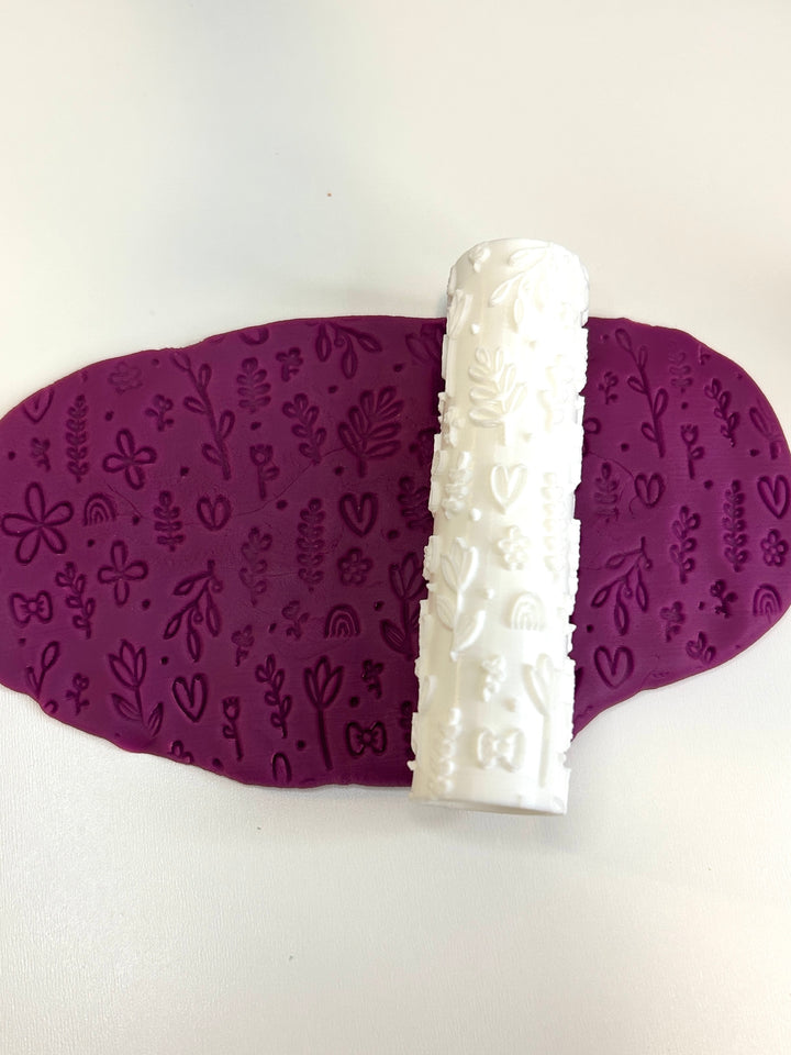 Wildflowers | 3D Printed Floral Texture Roller | Playdough Tool | Eco-Friendly PLA