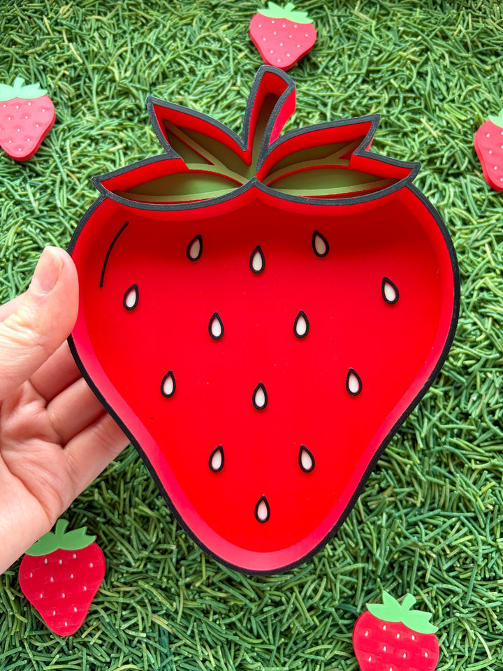 3D Printed Strawberry Loose Parts (flat)