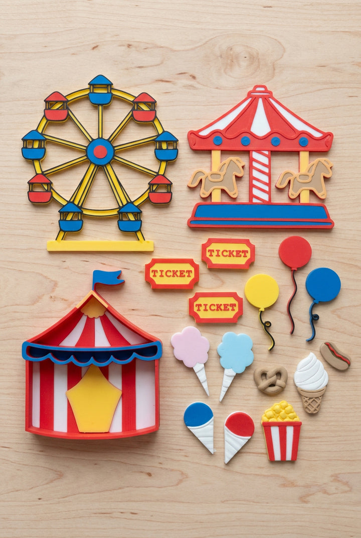 Farm &amp; Fall Fair Loose Parts Set | 3D Printed Farm Animals, Tractor &amp; Barn