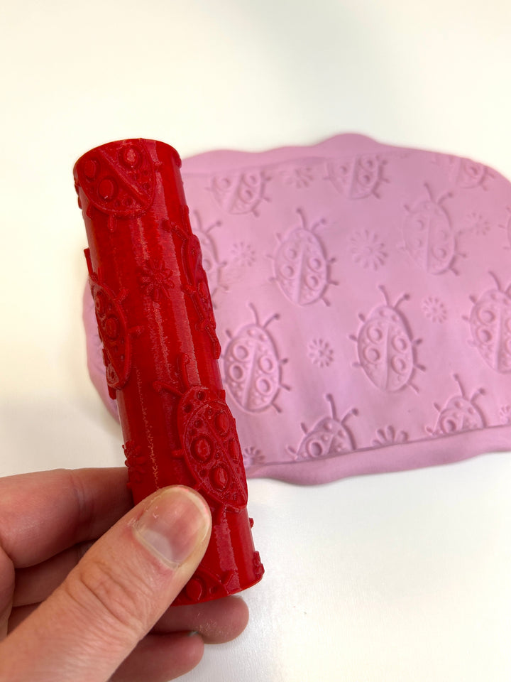 Red Ladybugs | 3D Printed Texture Roller | Playdough Tool | Eco-Friendly PLA