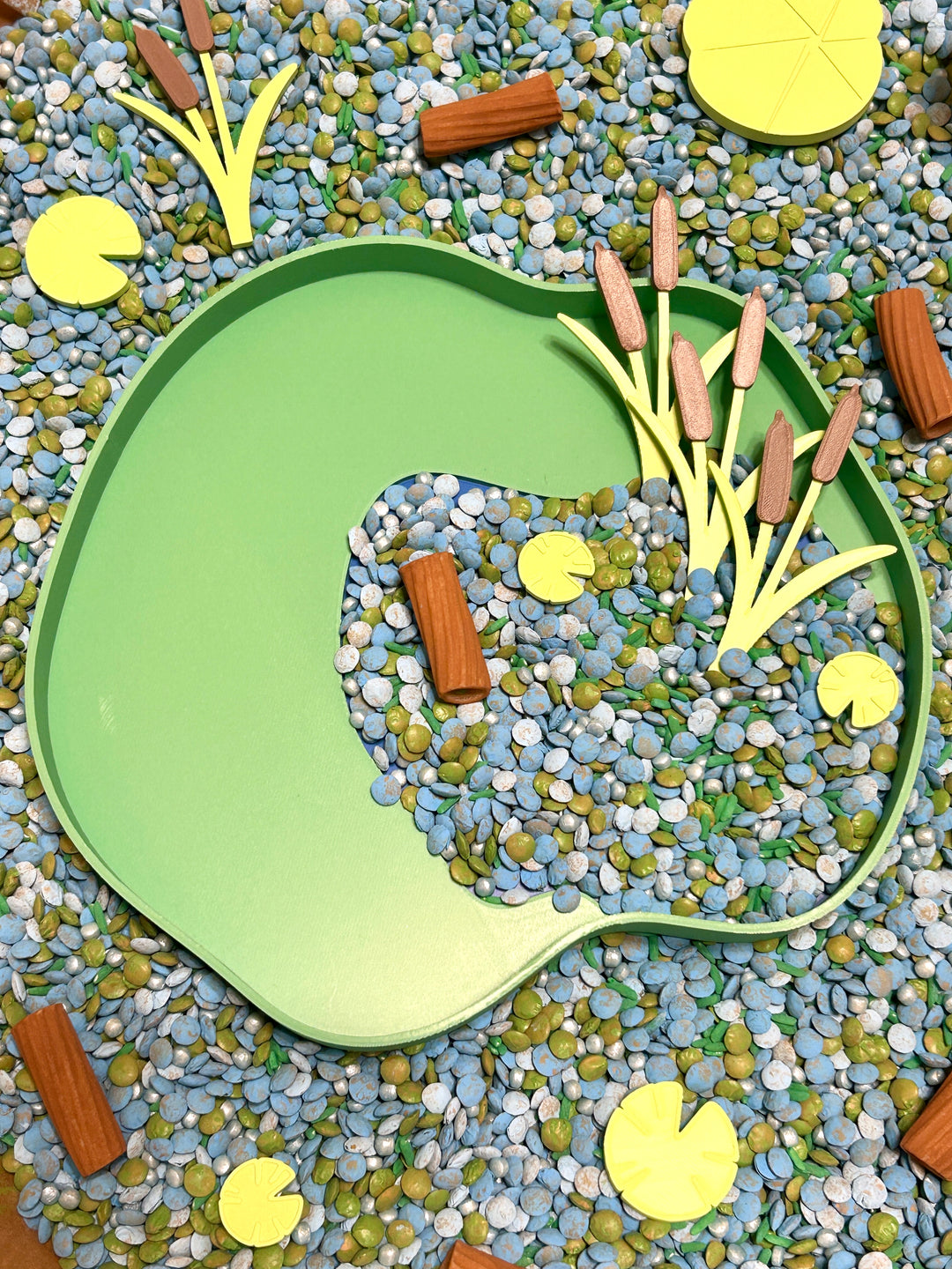 Pond Life &amp; Water Trays | Frog Sensory Bin | 3D Printed Trinket Tray