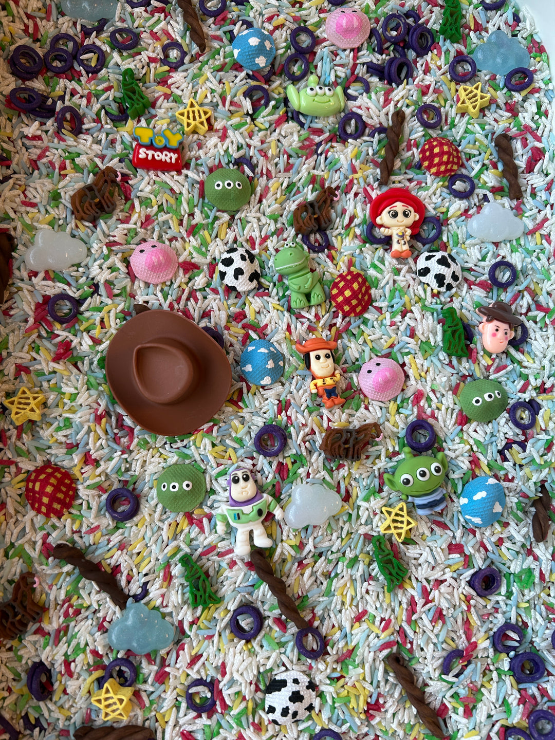 Cowboys &amp; Cosmos Sensory Filler Mix | Movie-Inspired Sensory Play | Handpainted Pasta