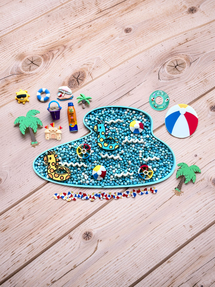 Pool Party Sensory Play Set | Summer Sensory Play | Handpainted Pasta