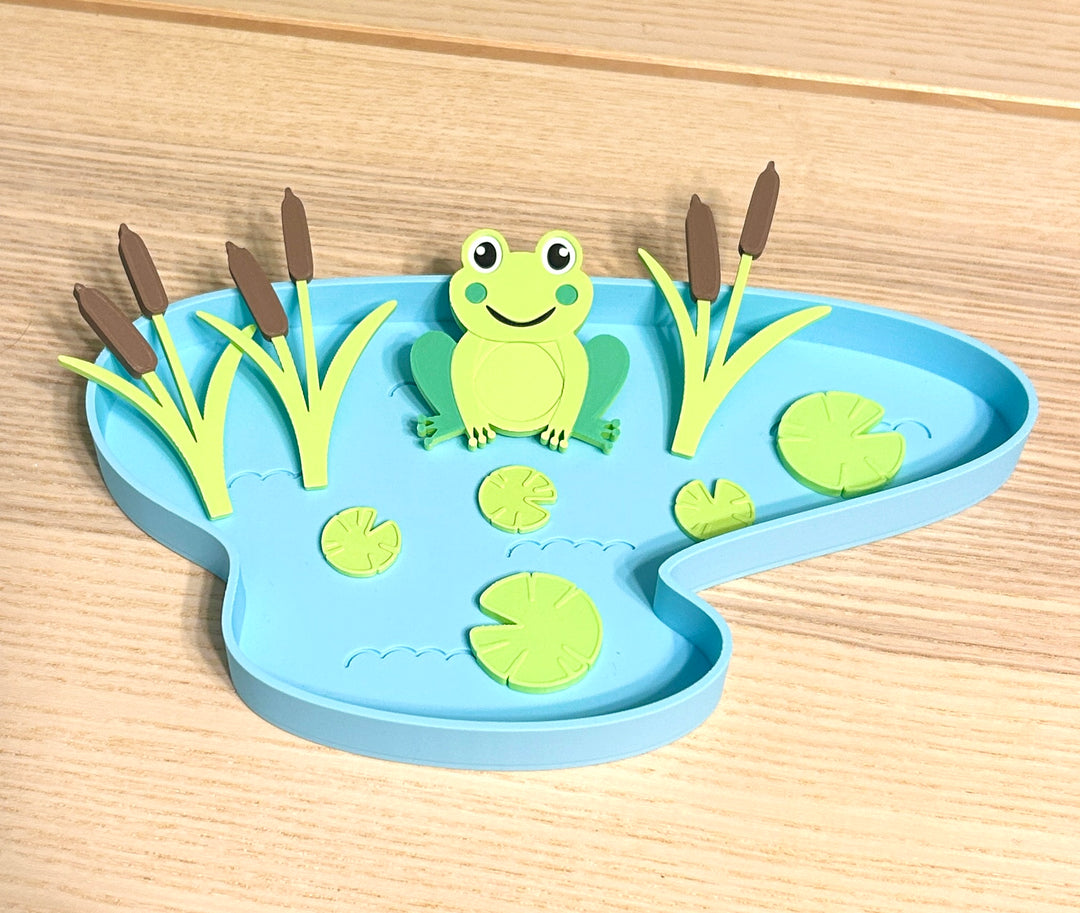 Pond Life &amp; Water Trays | Frog Sensory Bin | 3D Printed Trinket Tray