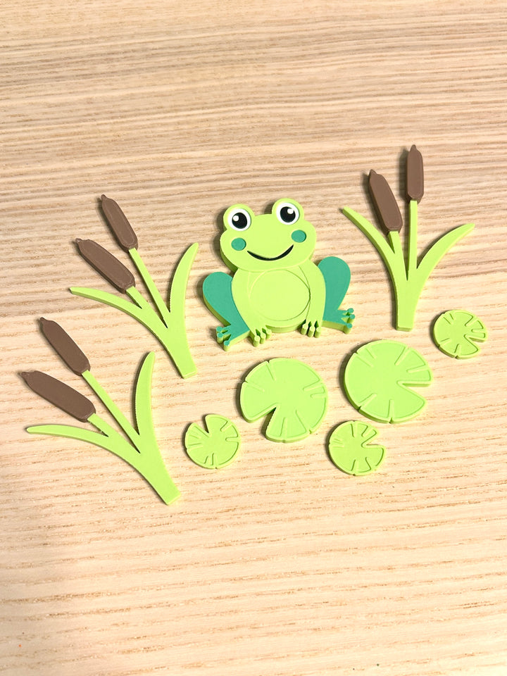 Frog Life Loose Parts | Pond Sensory Play | 3D Printed Flat Fillers | Eco-Friendly PLA