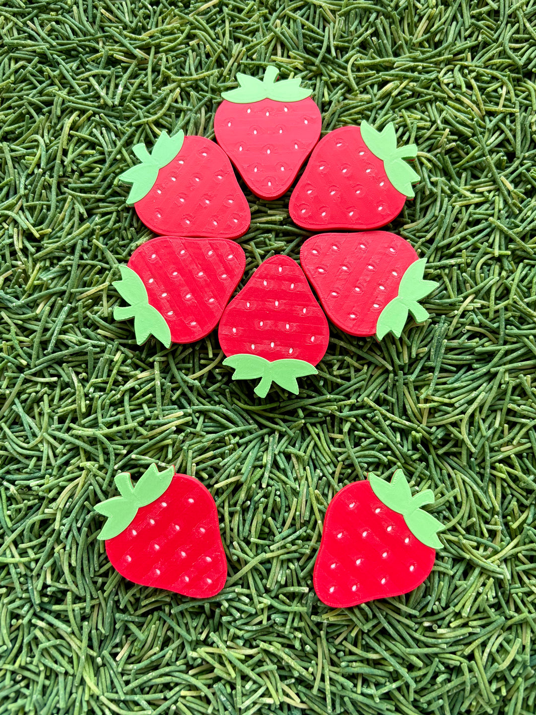 3D Printed Strawberry Loose Parts (flat)