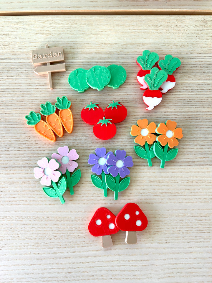 Miniature Gardening Set | Small World Play | Garden Sensory Bin | Playdough or Kinetic Sand ‘Dirt’