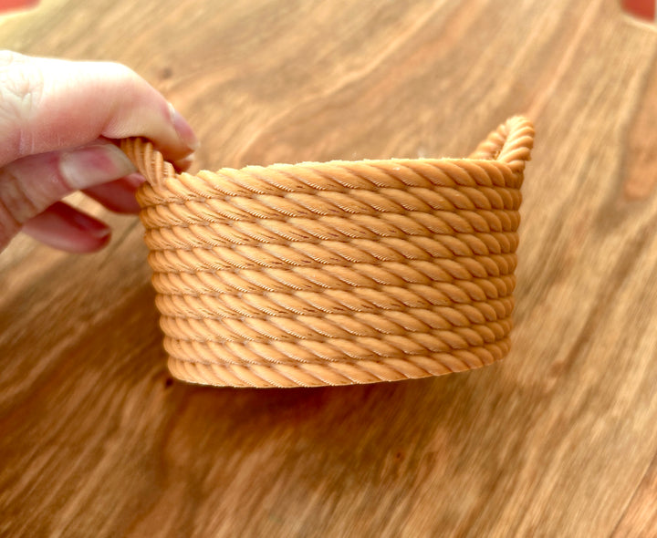 Small Easter Basket with 3D Printed Spotted Eggs | Picnic Basket Scooper | Trinket Container | Pouring Tool