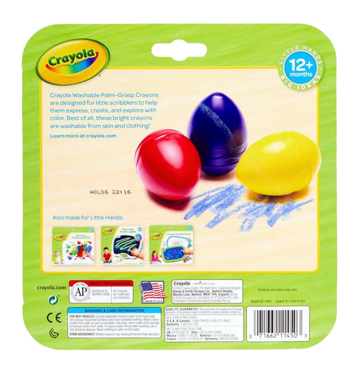 Crayola Washable Palm-Grasp Crayons (3-pack)