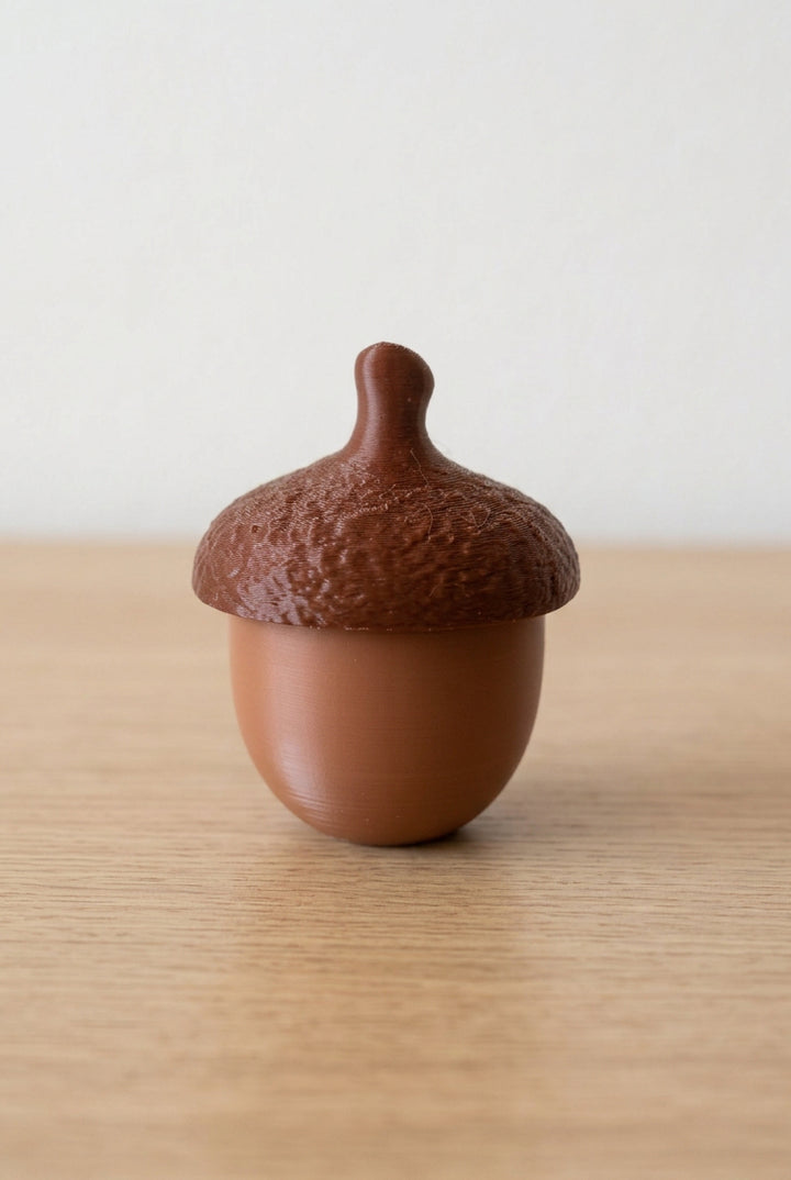 3D Printed Fillable Acorn | Small Trinket Container with Twist Lid